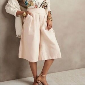 Banana Republic explorer culottes in transition cream cotton linen 8 long